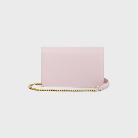 WALLET ON CHAIN MARGO IN SHINY CALFSKIN PASTEL PINK - Image 3